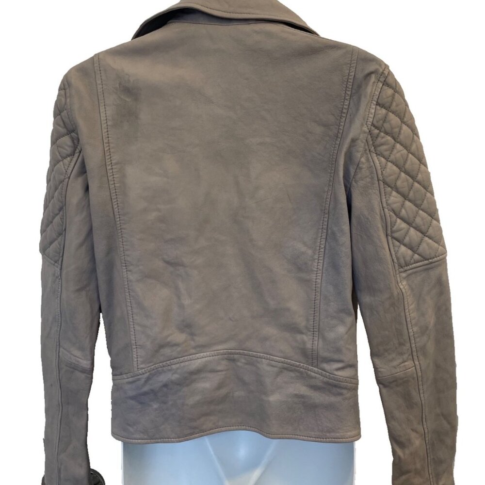 NWT Lamarque Quilted Leather Jacket Marilla Size XS Gravel Grey $675 - Picture 7 of 16